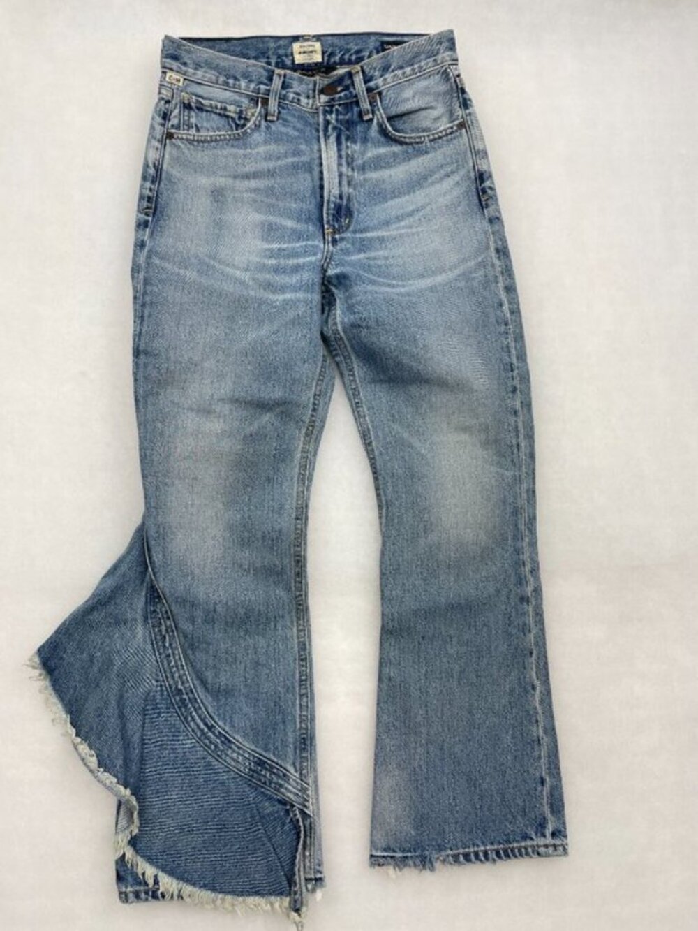 Citizens of Humanity Estella Side Ruffle Blue Ankle Women’s 25 Flare Jeans 27x26